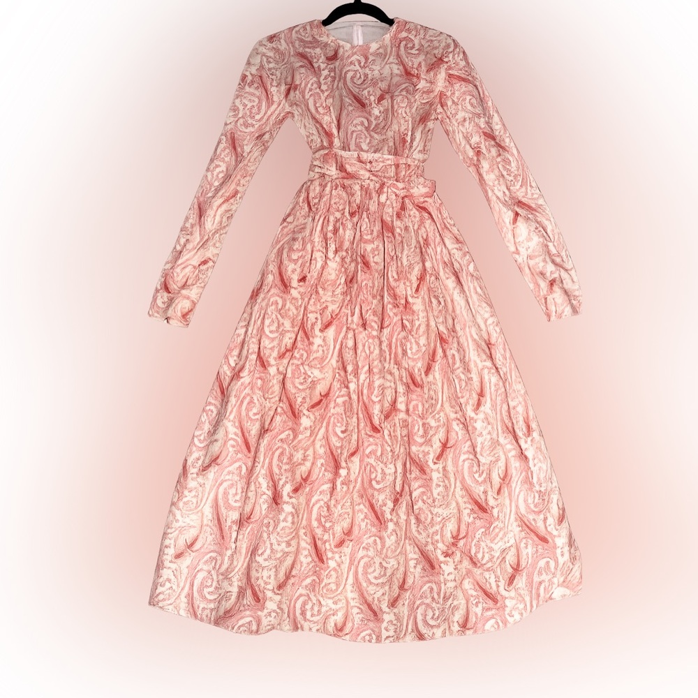 Elegant Paisley Long Sleeve Dress